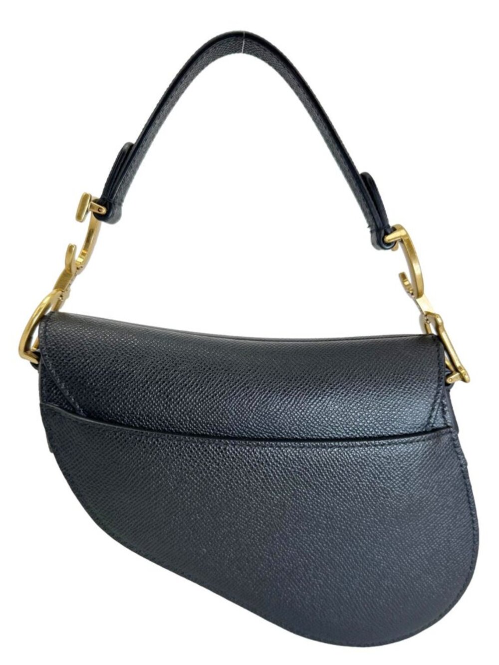 CHRISTIAN DIOR Saddle Mini Grained Calfskin Leather Shoulder Bag Black - Picture 4 of 13